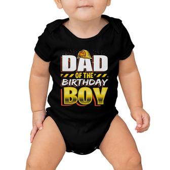 Mens Dad Of The Birthday Boy Construction Hat Birthday Party Baby Onesie | Mazezy