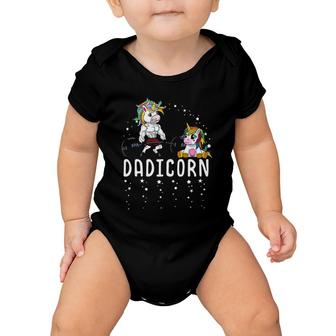 Mens Dadicorn Unicorn Dad Fitness Gym Weightlifting Birthday Baby Onesie | Mazezy