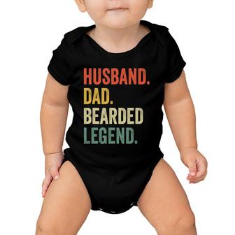Mens Funny Husband Dad Beard Legend Vintage Bearded Baby Onesie | Mazezy