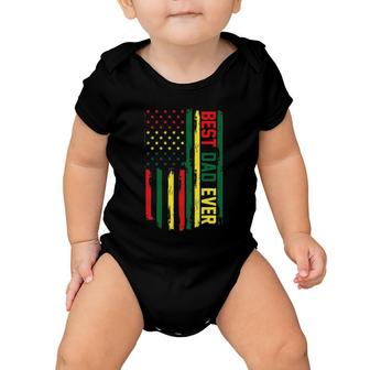 Mens Juneteenth Best Dad Ever American Flag For Father's Day Baby Onesie | Mazezy