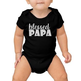 Mens Papa Proud New Dad Blessed Papa Father's Day Baby Onesie | Mazezy