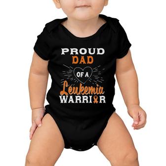 Mens Proud Dad Of A Leukemia Warrior Awareness Baby Onesie | Mazezy