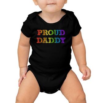 Mens Proud Daddy Lgbt Pride Father Gay Dad Father's Day Gift Tee Baby Onesie | Mazezy