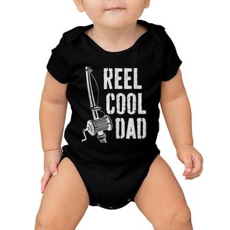 Mens Reel Cool Dad Fishing Daddy Father's Day Gift Baby Onesie | Mazezy