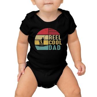 Mens Reel Cool Dad Great Gift For Fish Hunter Fisherman Daddy Baby Onesie | Mazezy