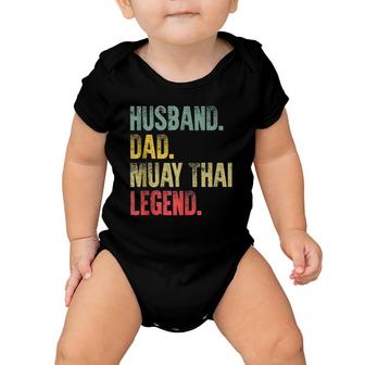 Mens Retro Vintage Gift Husband Dad Muay Thai Legend Baby Onesie | Mazezy