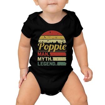 Mens Retro Vintage Poppie Man Myth Legend Outfit Father's Day Baby Onesie | Mazezy
