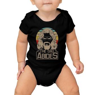Mens The Dad Abides Funny Retro Father's Day Gift Baby Onesie | Mazezy