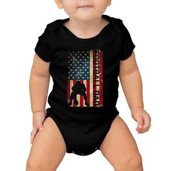 Mens Usa Flag Football Dad - Pittsburgh Lineman Fathers Day Gift Baby Onesie | Mazezy