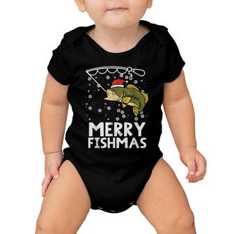 Merry Fishmas Fish Fishing Xmas Pjs Christmas Pajama Dad Baby Onesie | Mazezy