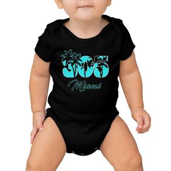 Miami Dade County South Florida Is The 305 Blue Palm Design Baby Onesie | Mazezy
