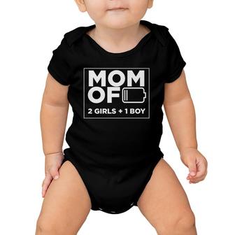 Mom Of 2 Girls 1 Boy Mother's Day Gifts From Daughter Baby Onesie | Mazezy CA