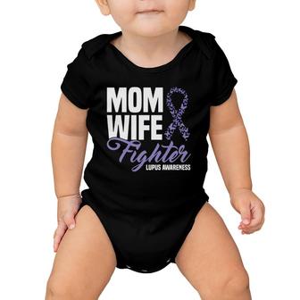 Mom Wife Fighter Purple Ribbon Lupus Awareness Baby Onesie | Mazezy