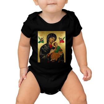 Mother Mary And Jesus Christian Baby Onesie | Mazezy