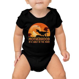 Motherhood Is A Walk In The Park Funny Mothers Day New Mom Baby Onesie | Mazezy