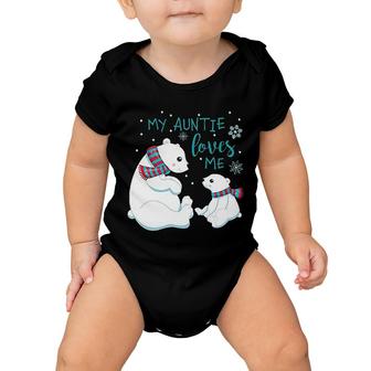 My Auntie Loves Me Cute Polar Bears Baby Onesie | Mazezy