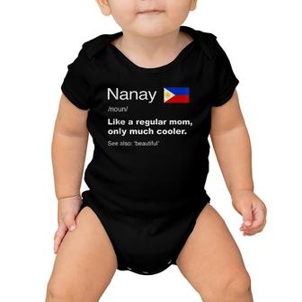 Nanay Definition Filipino Mom Cute Mothers Day Gifts Baby Onesie | Mazezy