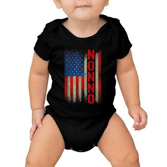 Nonno Gift America Flag Gift For Men Father's Day Funny Baby Onesie | Mazezy