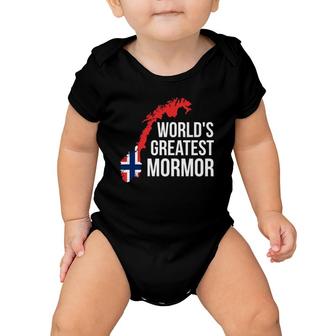 Norwegian Grandmother - Mormor Norway Flag Baby Onesie | Mazezy