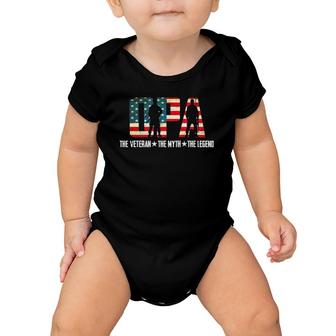 Opa The Veteran The Myth The Legend For Dad Fathers Day Baby Onesie | Mazezy