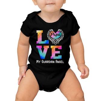 Papa Is My Guardian Angel Love Peace Forever Dad In Heaven Baby Onesie | Mazezy
