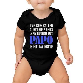 Papo Grandpa Names Grandfather Fathers Day Baby Onesie | Mazezy