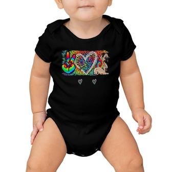 Peace Love Pug Tie Dye Dog Lover Mother's Day Baby Onesie | Mazezy