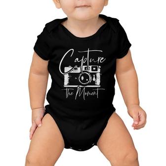 Photographer Gift Capture The Moment Vintage Camera Baby Onesie | Mazezy