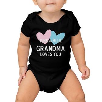 Pink Or Blue Grandma Loves You T For Gender Reveal Baby Onesie | Mazezy