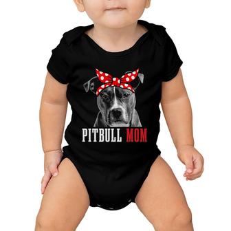 Pitbull Mom Funny Cute Vintage Pitbull Dog Mom Baby Onesie | Mazezy