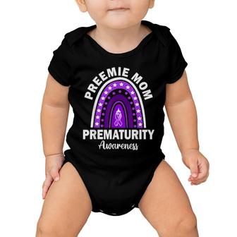 Preemie Mom Wife Prematurity Awareness Month Purple Rainbow Baby Onesie | Mazezy