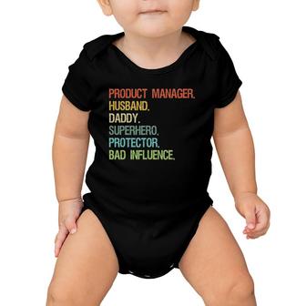 Product Manager Husband Daddy Superhero Dad Baby Onesie | Mazezy