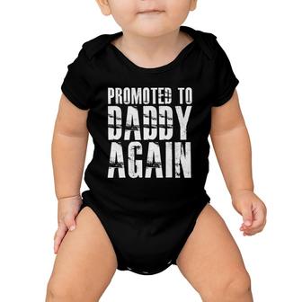 Promoted To Daddy Again Father's Day Gift 2022 Ver2 Baby Onesie | Mazezy