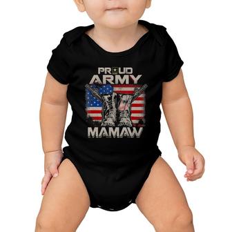 Proud Army Mamaw America Flag Us Military Pride Baby Onesie | Mazezy
