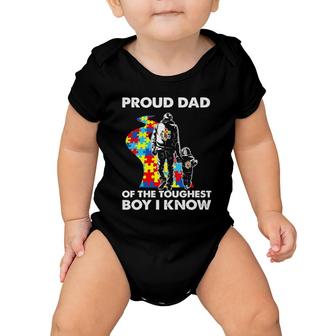 Proud Autism Dad Father And Son Autism Awareness Baby Onesie | Mazezy