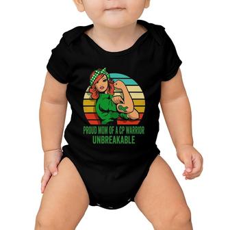 Proud Mom Of A Cerebral Palsy Warrior Unbreakable Baby Onesie | Mazezy