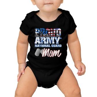 Proud Patriotic Army National Guard Mom Usa Flag Mother's Day Raglan Baseball Tee Baby Onesie | Mazezy