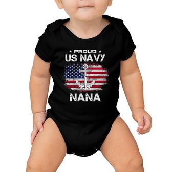 Proud Us Navy Nana Proud Us Navy Nana Grandma Veteran Day Baby Onesie | Mazezy