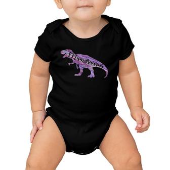 Purple Pink Mamasaurus Tyrannosaurus Rex Dino Mom Dinosaur Baby Onesie | Mazezy