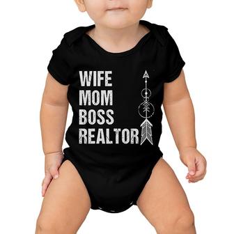 Realtor Mom Wife Mom Boss Realtor Funny Baby Onesie | Mazezy