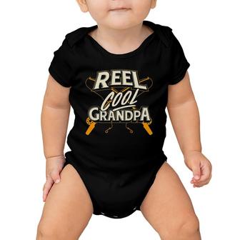 Reel Cool Grandpa Fishing Granddad Gift Baby Onesie | Mazezy