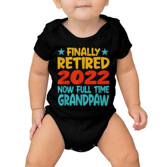Retired Grandpaw 2022 Grandpa Retirement Party Baby Onesie | Mazezy