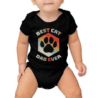 Retro Best Cat Dad Ever Cats Daddy Kitten Owner Baby Onesie | Mazezy