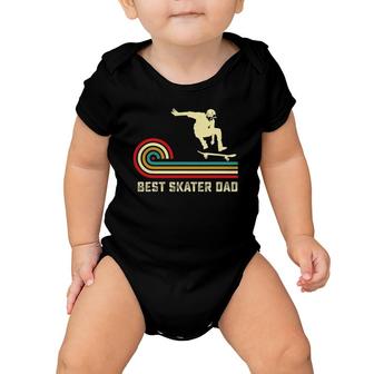 Retro Best Skater Dad Gift Skateboarding Father Skateboarder Baby Onesie | Mazezy