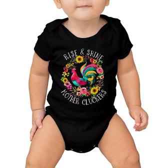 Rise & Shine Mother Cluckers Funny Farm Rooster Baby Onesie | Mazezy