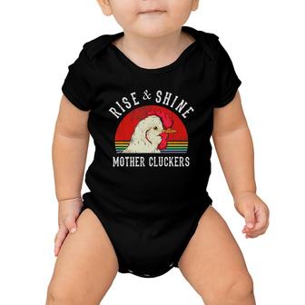 Rise & Shine Mother Cluckers Vintage Version Baby Onesie | Mazezy