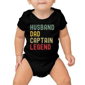 Sailing Husband Dad Captain Legend Vintage Retro Baby Onesie | Mazezy