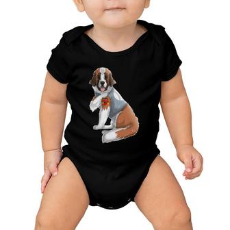 Saint Bernard I Love Mom Tattoo Dog Funny Mother's Day Baby Onesie | Mazezy
