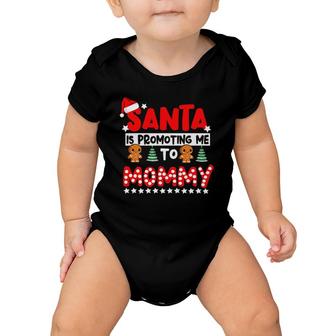 Santa Is Promoting Me To Mommy Cute Pregnancy Announcement Baby Onesie | Mazezy
