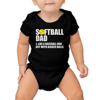 Softball Dad Definition Funny Baby Onesie | Mazezy